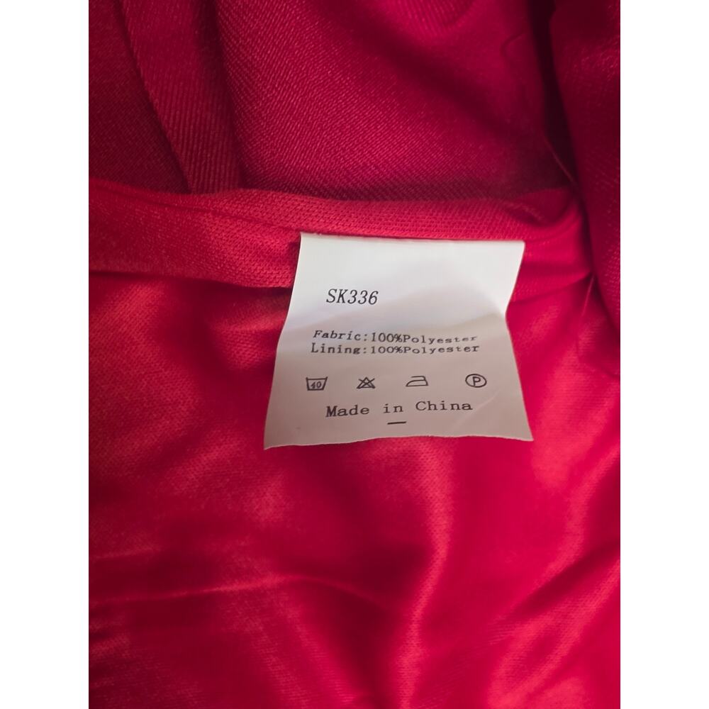 ZHANCHTONG Red Pleated Mini Skirt Built-In Shorts Skort Women's Size S NWT - Picture 5 of 8